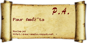 Paur Amáta névjegykártya